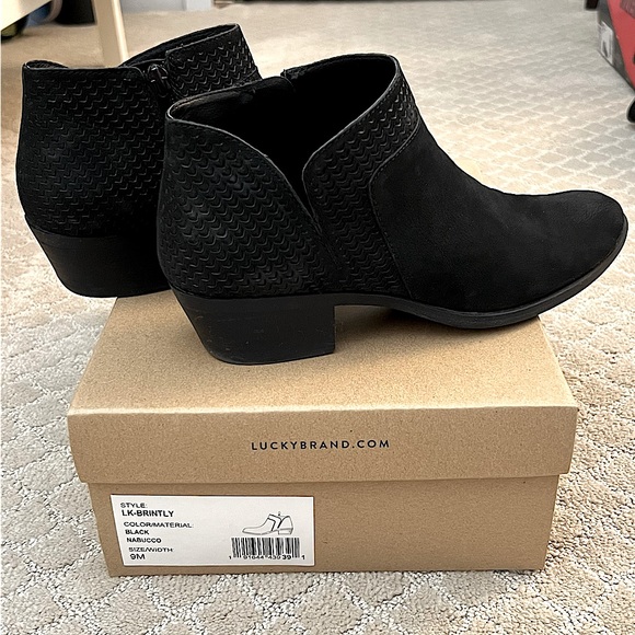 Lucky Brand Brintly Nubuck Booties | Color: Black | Size: 9 | Gently Used - Picture 3 of 6